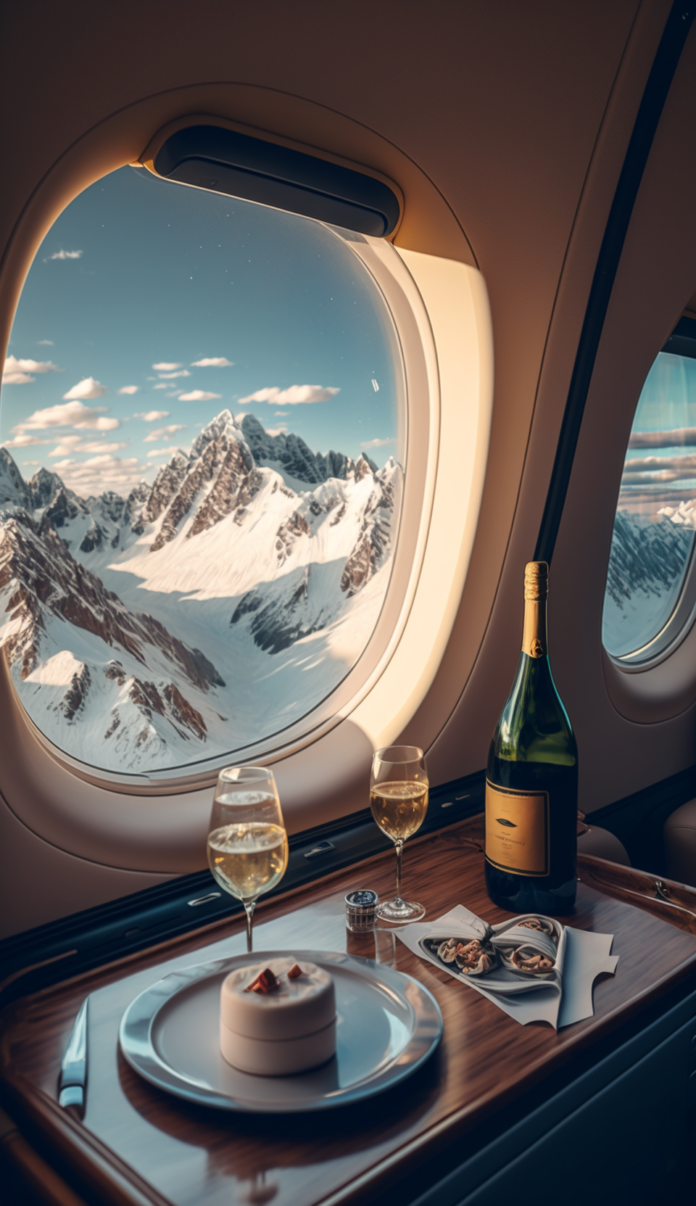 Luxury flight on a private jet