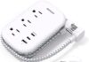 Flat Plug Power Strip, USB C Travel Power Strip Ultra Flat Extension Cord – 3 Outlets with 3 USB Ports(2 USB C), 3.2ft Wrapped Around Extension Cord for Cruise Ship, Travel, Dorm Room Essentials