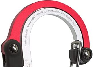 Heroclip Carabiner Hanger with Rotating Folding Hook – Strong Clip for Camping, Travel; Adventure Tool; Sports Accessory; Organizing Gadget; Baby Gear