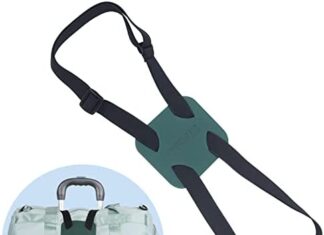 Luggage Straps Bag Bungees for Add a Bag Easy to Travel Suitcase Elastic Strap Belt (Green)