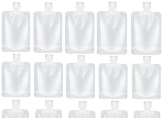 SEQUHITKU 17 Pack Travel Pouches for Toiletries,TSA Approved,Travel Size Portable Containers,Stand Up Pouch,Refillable Travel Accessories for Shampoo Conditioner Lotion Soap Liquids (B-17pcs)