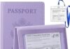 TIGARI Passport Holder Travel Bag, Passport and Vaccine Card Holder Combo, Slim Travel Accessories Passport Wallet for Women Men, Leather Passport Cover Protector with Waterproof Vaccine Card Slot