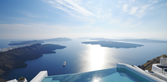 A view of the elegant and breathtaking infinity pool at Grace Hotel