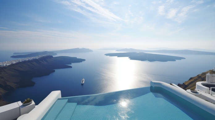 A view of the elegant and breathtaking infinity pool at Grace Hotel