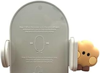 KHVATEC Fast Wireless Car Charger QI Mobile Cellphone Holder Cradle Mount (Minini SHOOKY)