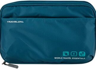 Travelon World Travel Essentials Tech Organizer, Peacock Teal