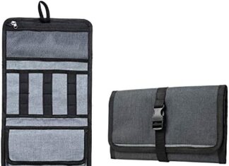 FATMUG Travel Organizer Bag For Small Electronic and Accessories -Gadgets Kit Case Pouch – Dark Grey