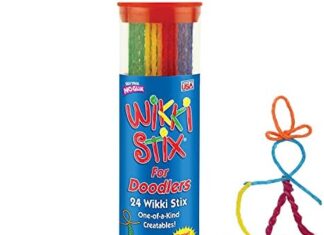 WikkiStix Sensory Fidget Toy, Arts and Crafts for Kids, Non-Toxic, Waxed Yarn, 6 inch, Reusable Molding and Sculpting Sticks, American, Assorted Colors, 24 Count (Pack of 1), Multi