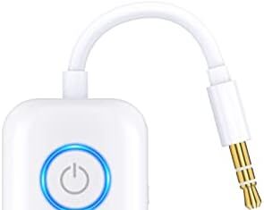 Lavales Wireless Bluetooth 5.3 Audio Transmitter Receiver Adapter for Airplane, Gym/TVs/Gaming Consoles/Car/PC/Home Stereo, 3.5 mm Jack, AptX Adaptive/Low Latency,Dual Paring,Rechargeable,HD Stereo