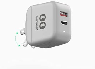 67W USB C Charger Block, Cool Gadget 2-Port Type C Wall Charger, Compact Foldable Fast Gan Charger, Travel Charger for MacBook Air, iPhone, iPad, Surface pro, Galaxy, and More