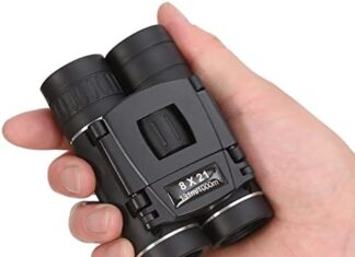 Anourney 8×21 Mini Compact Pocket Binoculars, Lightweight Foldable Binoculars,Easy Focus Small Binoculars for Adults Kids Bird Watching,Opera Concert, Travel, Hiking, Outdoor Scenery, Football Game