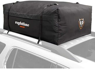 Rightline Gear Range 3 Weatherproof Rooftop Cargo Carrier for Top of Vehicle, Attaches With or Without Roof Rack, 18 Cubic Feet, Black