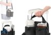 Luggage Cup Holder, Travel Drink Holder Bag with Shoulder Strap, Luggage Cup Caddy with Zipper Pocket, Suitable for Most Suitcase Handles Can Hold Two Coffee Mugs, Airplane Travel Accessories – Black