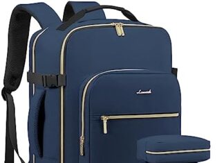 LOVEVOOK Travel Backpack for Women Men as Personal Item Flight Approved, 40L Luggage Carry On Backpack, 17.3inch Large Daypack Laptop Backpack Waterproof Outdoor Sports with 3 Packing Cubes, Blue