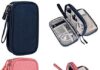 HOCAO YIGO 2PCS Electronics Accessories Organizer Pouch Bag, Cable Organizer Bag, Portable Waterproof Bag Suitable for Power Adapter, Charger, Cables, Wireless Mouse, Pens and Other Electronic Products (Pink&Blue)
