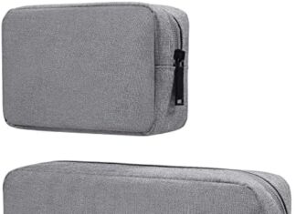 Electronics Accessories Organizer Bag,Portable Digital Storage Bag for Cable,Power Bank,Charger,Charging Cords,Mouse,Adapter,Earphones and More Out-Going,Business,Travel Gadget Bag,Grey(Small+Big)
