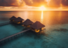 Experience Paradise: A Guide to Maldives Hotels on Water luxurious Maldives overwater hotel at sunset