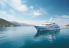 Chartering a Luxury Yacht a luxurious yacht glides serenely through tranquil turquoise waters