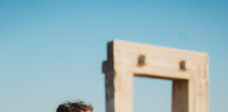 Adam, The Luxury Storyteller, at the Temple of Apollo Portara, Naxos, Greece