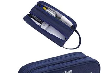 HESTECH Electronics Organizer Travel Charger Case Cord Cable Organizer Bag Portable Waterproof Double Layers All-in-one Storage for Charger Mouse Earbud USB Drive
