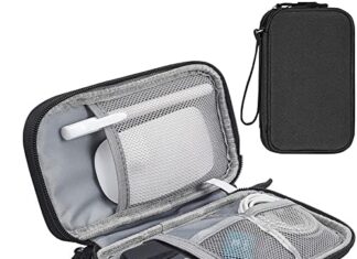 Electronics Accessories Bag / Electronic Organizer Case, Durable Small Electronics Accessories Storage Bag for Various USB, Cables, Hard Drive, Phone, Cords and Power Travel Gadget Carry Bag, Black