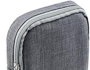 Electronic Accessories Bag,Digital Gadget Organizer Case,Gray Nylon Travel Gear Storage Carrying Sleeve Pouch for Cable,USB,Earphones,Portable Hard Drives,Power Banks