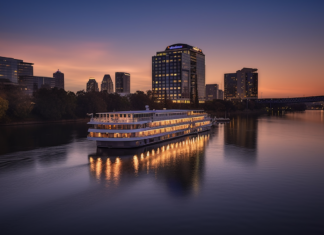 How to Choose the Best American River Cruise Company for Your Next Vacation a sleek modern American river cruise along a winding river