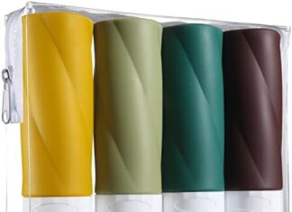 Gemice Travel Bottles for Toiletries, 3oz Tsa Approved Travel Size Containers BPA Free Leak Proof Travel Tubes Refillable Liquid Travel Accessories with Clear Toiletry Bag (4 Pack)