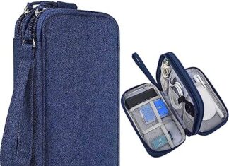 Electronic Organizer Cable Bag, Electronics Travel Organizer Hard Case, Electronics Accessories Bag, Digital Gadget Organizer Case, Waterproof Travel Cable Storage Bag for Cable, USB, Earphone, Phone