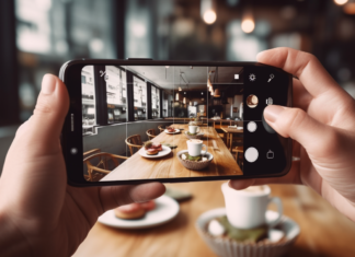 Newest AI Travel Options: How to Plan Your Trip with Artificial Intelligence Using an AI travel app, a hand holding a sleek smartphone displaying vibrant destinations