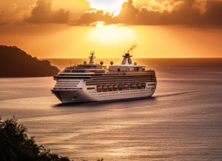 Age No Bar: Why Cruising is Everyone’s Voyage of Discovery luxury cruise caribbean, a large opulent cruise liner sails the turquoise waters,