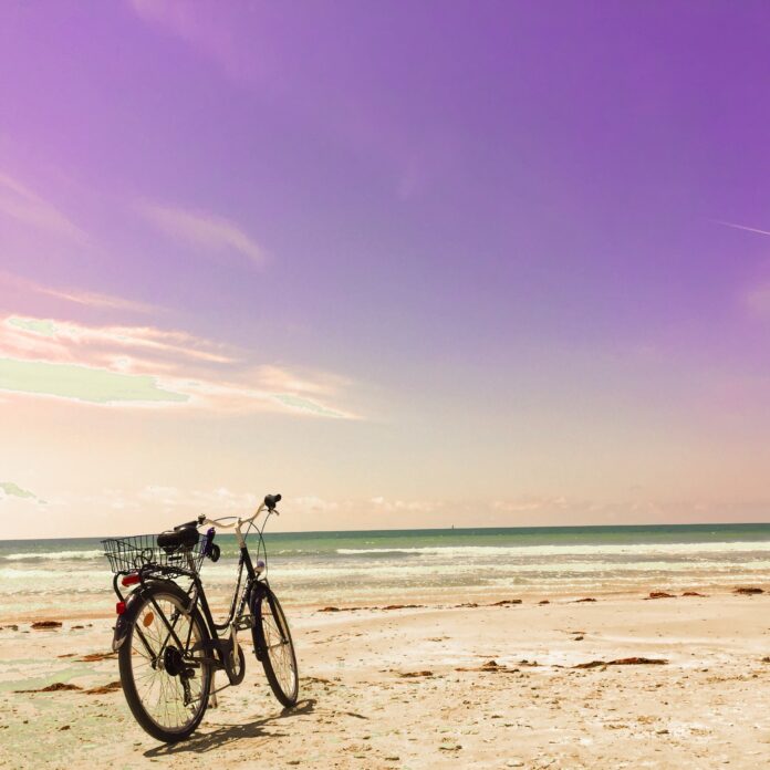 Sunset on a beach on the beautiful island of Ile de Re