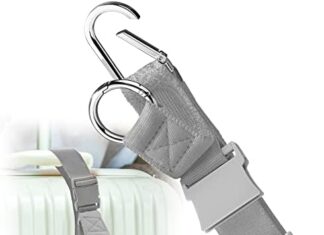 Add A Bag Luggage Strap Jacket Gripper, ZINZ D-Ring Hook Baggage Suitcase Straps Belts Travel Accessories