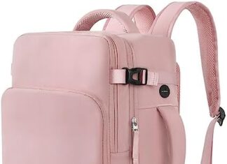 Hanples Large Travel Laptop Backpack for Women, Carry On Backpack, Hiking Backpack, Waterproof Durable Business Backpack with USB Charging Port, College Computer Bag, Fits 16 Inch Laptop