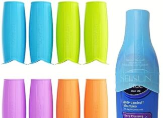 leevanoo Silicone Leak Proof Sleeves,8 PCS Elastic Sleeves for Leak Proofing Travel,Reusable Silicone Toiletry Sleeves Leak Proof,travel gadgets,travel size toiletries for Women (8 Pack)