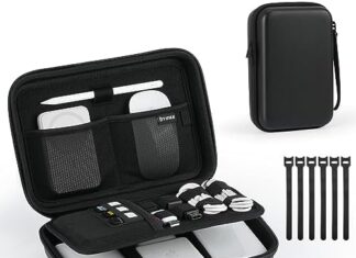 Yinke Cable Organizer Electronic Travel Case, Cord Organizer Case Bag for Apple Charger Cable, Tech Organizer Hard Drive Electronics Accessories Travel Bag Travel Gear Portable