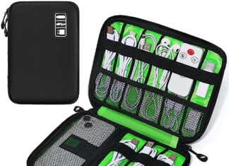 SELLYFELLY Electronics Travel Organizer Portable Cord Organizer Case Travel Electronics Accessories Bag for Cable, Charger, Phone, SD Card