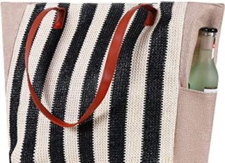 Tesalate Oversized Waterproof Sandproof Beach Bag with Pockets for Travel, Gym, Swim and Beach Essentials