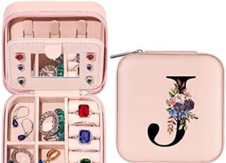 Parima Travel Jewelry Box for Girls Women, Jewelry Organizer Box | Personalized Jewelry Boxes for Women Girls Jewelry Box | Necklace Earrings Ring Box | Travel Jewelry Organizer Box