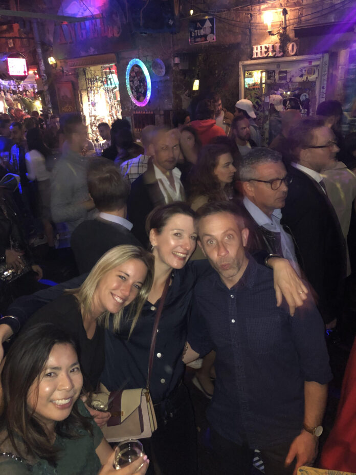 Middle aged man (me, rather drunk) in a Budapest cave bar