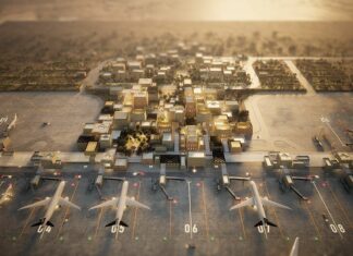 foster + partners designs abha airport as a clustered stone village
