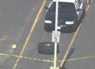 Damage in SFO parking lot after tire falls off United Airlines jet during takeoff