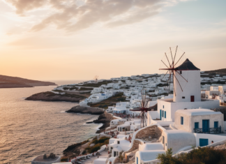 Best Travel Destinations for Singles Over 40 Solo traveler enjoying a breathtaking sunset at a top destination for singles over 40