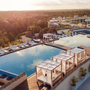 Tranquil view at Secrets Tulum Resort, epitomizing luxury travel for the over-40 adventurer in Mexico.