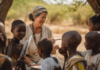 Over 40 Travel Volunteer: Transforming Travel into Impact a mature woman engaging with local children in a rural African village