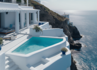 Luxury Escapes: Choosing the Perfect Greek Villa for Your Over 40s Adventure View from the clifftop Greek villa overlooking the Aegean Sea