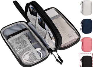 Electronics Accessories Organizer Pouch Bag, Travel Universal Organizer for Cable, Charger, Phone, SD Card, Business Travel Gadget Bag