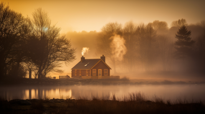 Cozy cabin nestled in a forest, perfect for solo travelers over 40 seeking peace, solitude, and a nature retreat