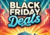Black Friday Cruise Deals 2024: Best Discounts on World Cruises A luxury cruise ship sailing on a serene ocean with a sunset in the background, with the text "Black Friday Deals"