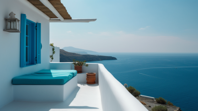 Greek villas overlooking the sea